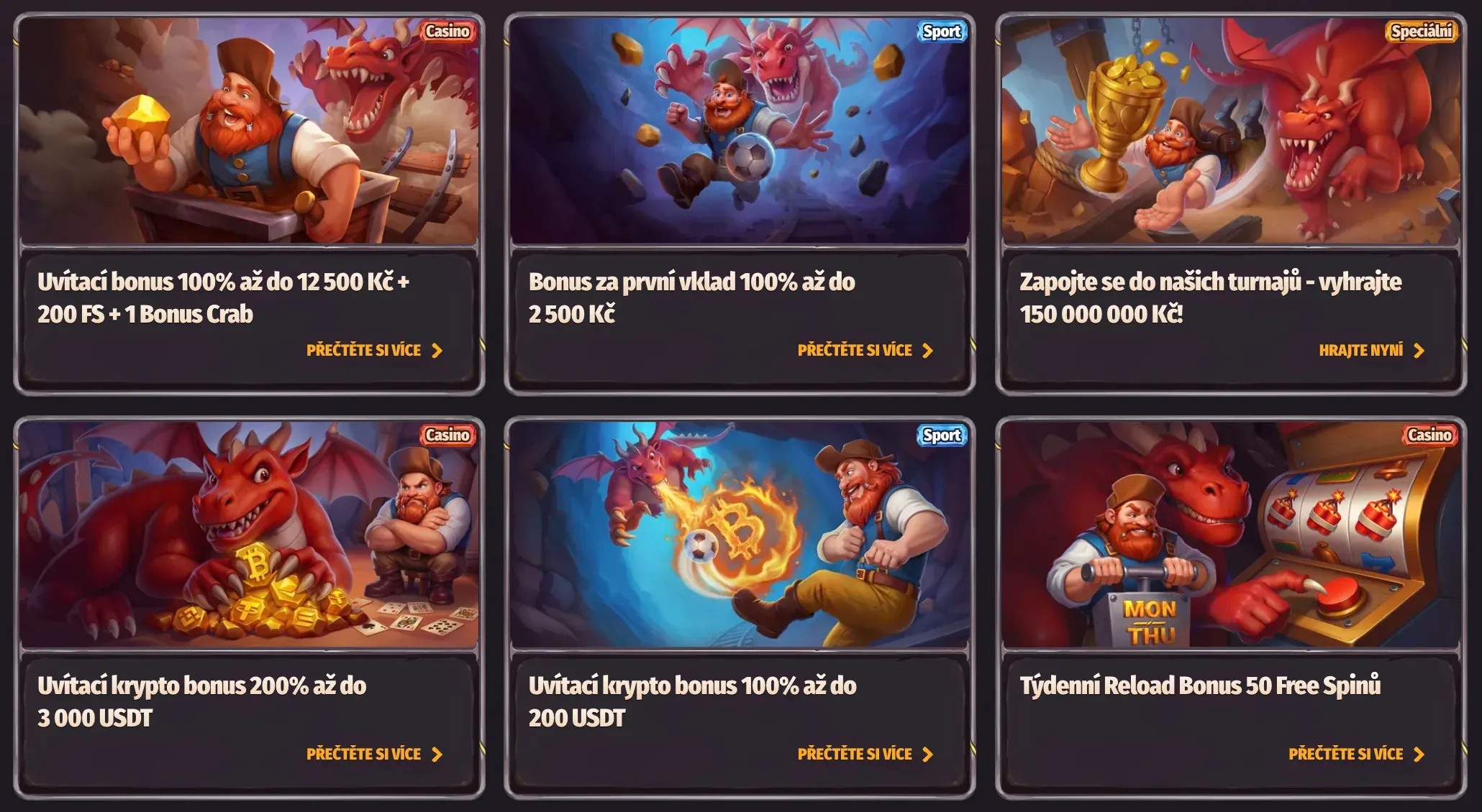 Všechny propagační akce v Dragonia casino